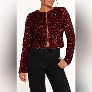 NWT Petal & Pup Scarlette Sequin Crop Jacket